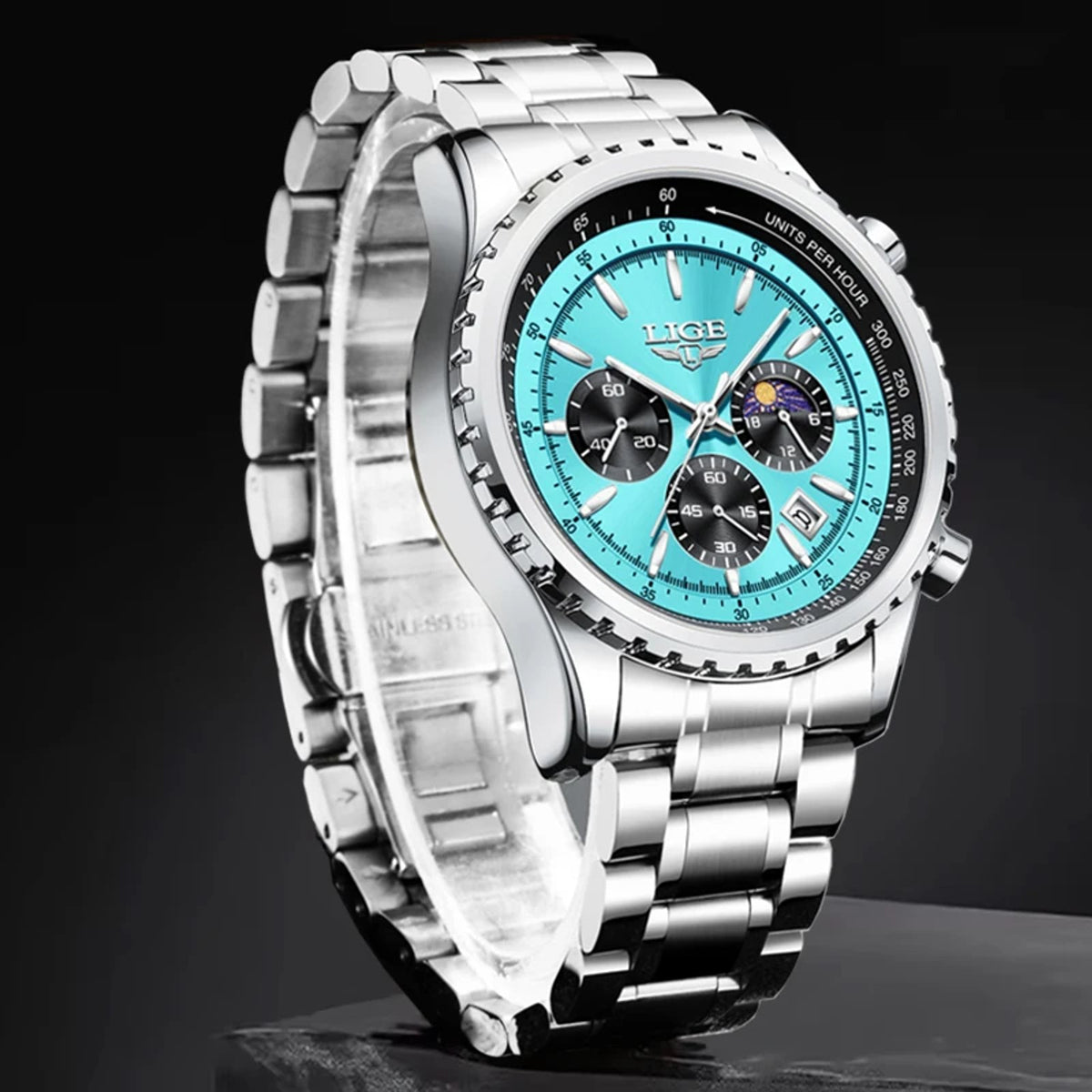 LIGE Moonphase Chronograph