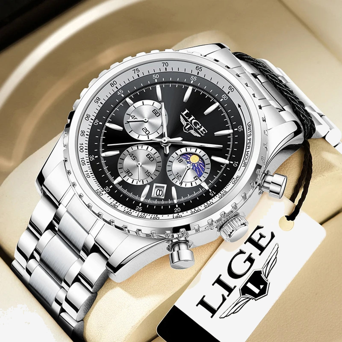 LIGE Moonphase Chronograph