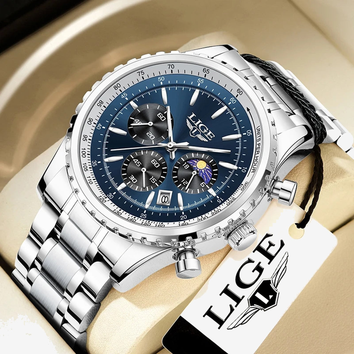 LIGE Moonphase Chronograph