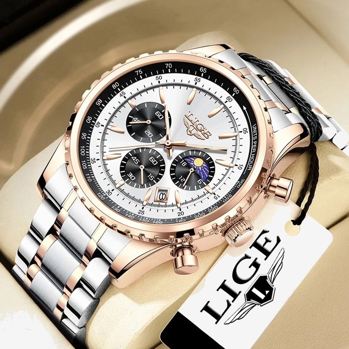 LIGE Moonphase Chronograph