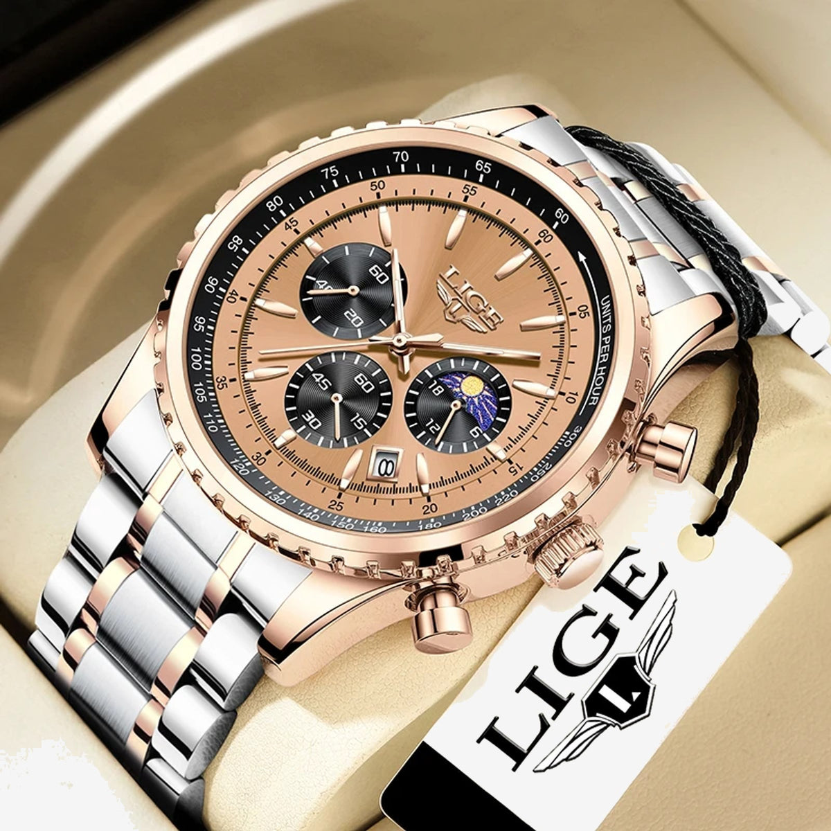LIGE Moonphase Chronograph