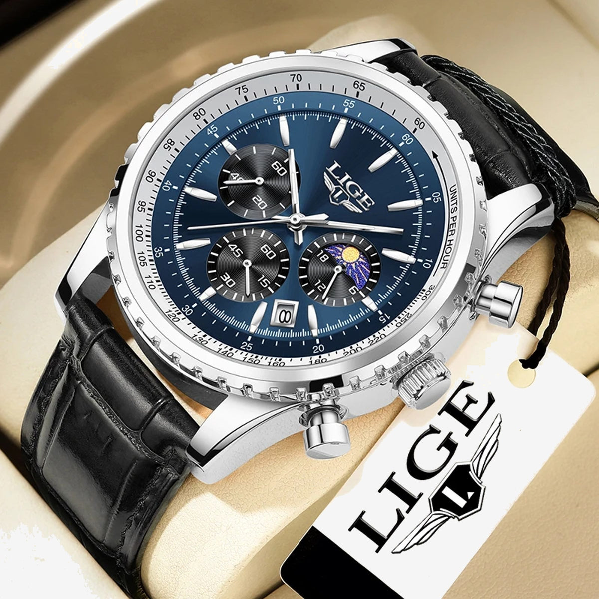 LIGE Moonphase Chronograph