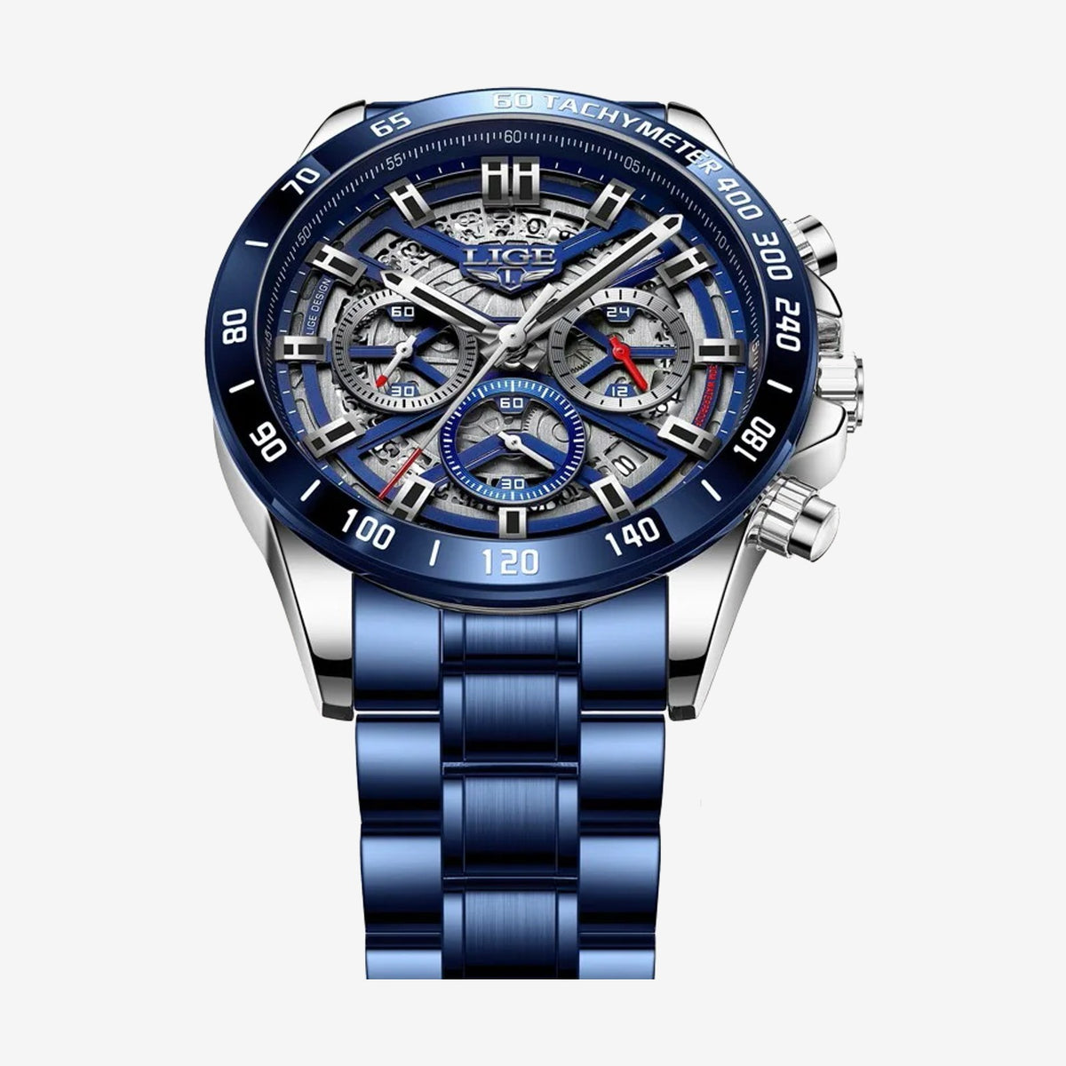 LIGE Skeleton Chronograph