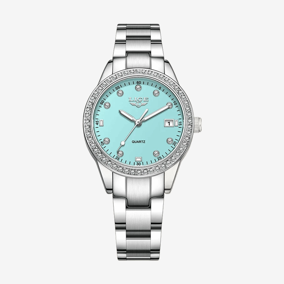 LIGE Women's Crystal Bezel