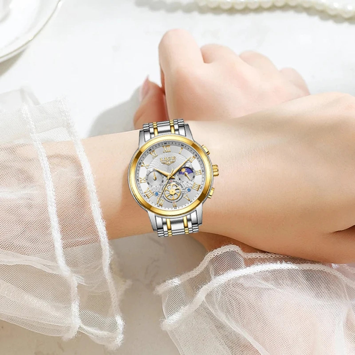 LIGE Women's Moonphase